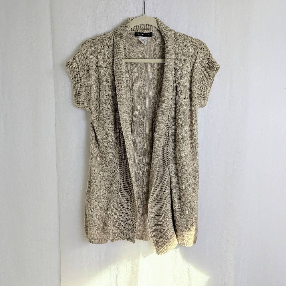 Beige Cable Knit Sweater Small